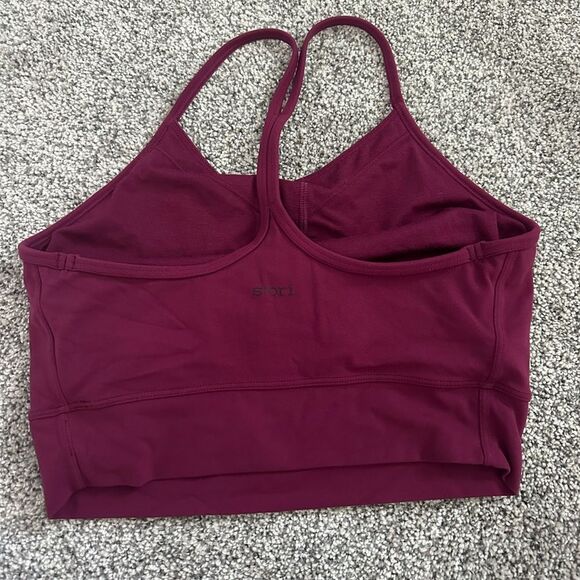 Women's Burgundy Sports Bra - Picture 3 of 4